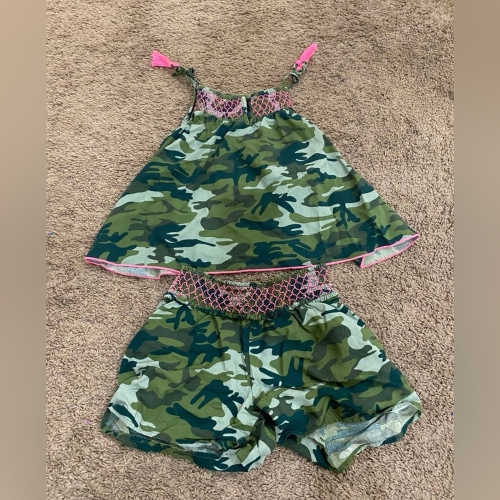 Girls Justice Camo Tank outfit size 10